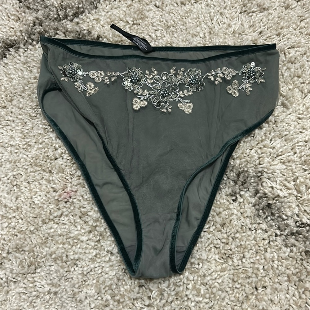 NWOT Urban Outfitters Out From Under Sheer Beaded Sequin Underwear Panties L